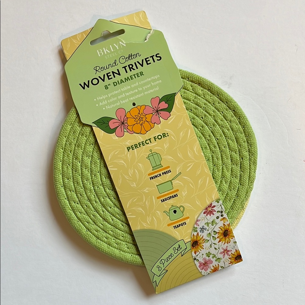 BKLYN STEEL CO. Round Woven Trivets